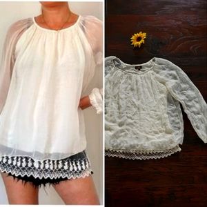 AMANTI SHEER SILK BLOUSE TOP